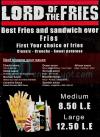 Lord of the Fries menu